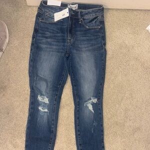 Tricotto Dark Blue Ripped Skinny Jeans